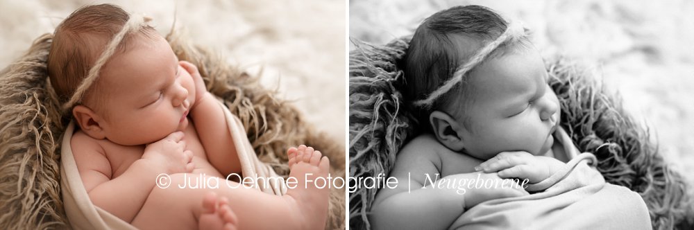 Moderne Babyfotos eines kleinen Mädchens mit 14 Tagen Baby Fotos Gräfenhainichen im Fotostudio von Babyfotografin Julia Oehme in Leipzig (2)